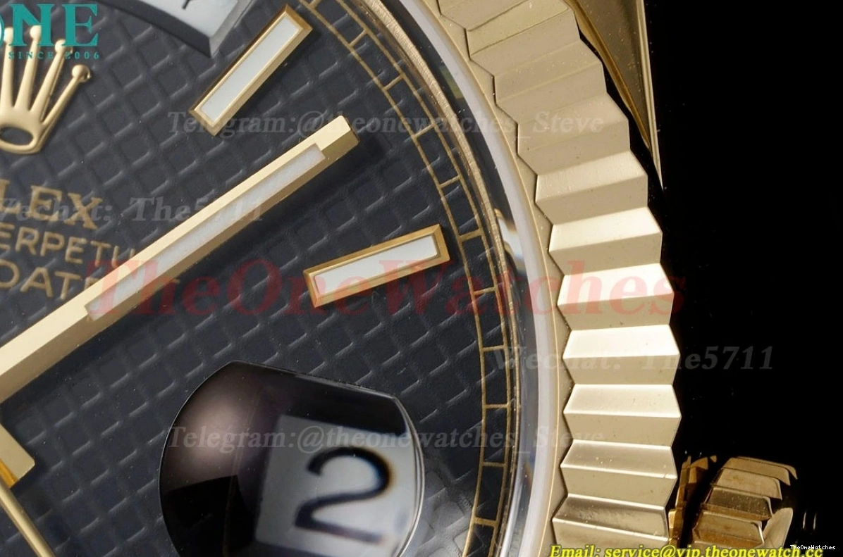 JDF (Gain Black 228238 YG DayDate VR3255 Dial V4 Textured 40mm YG Weight) 1204